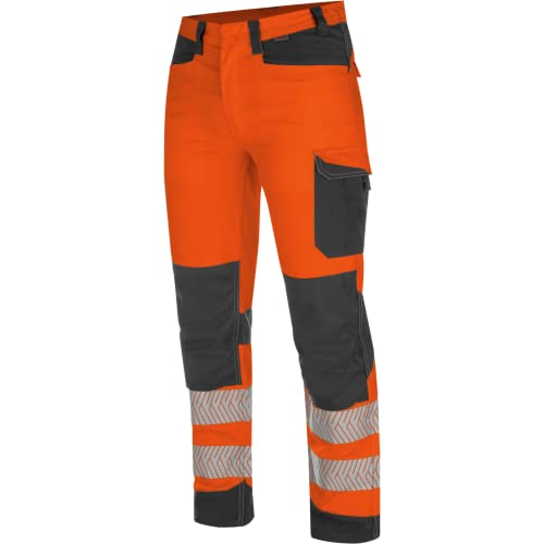 WÜRTH MODYF Warnschutz Bundhose Fluo EN 20471 - professionelle Arbeitshose für Herren - Warnschutzhose mit Knieschutztaschen - in der Größe 27 in Orange von WÜRTH MODYF