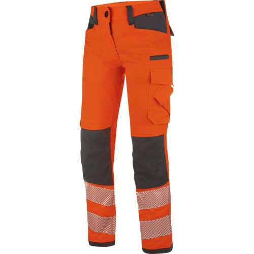 WÜRTH MODYF Warnschutz Bundhose Neon Damen - professionelle Arbeitshose für Damen - Warnschutzhose mit Knieschutztaschen - in der Größe 36 in Orange von WÜRTH MODYF