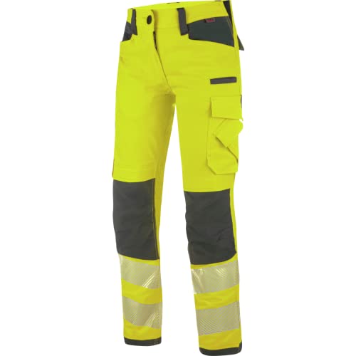 WÜRTH MODYF Warnschutz Bundhose Neon Damen - professionelle Arbeitshose für Damen - Warnschutzhose mit Knieschutztaschen - in der Größe 54 in Gelb von WÜRTH MODYF