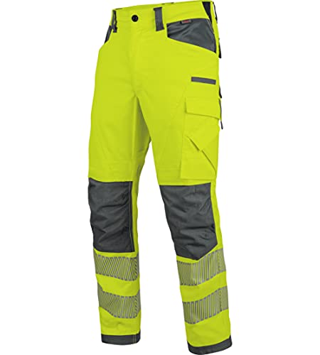 WÜRTH MODYF Warnschutz Winter Bundhose Neon EN 20471 2 - professionelle Arbeitshose für Herren - Warnschutzhose mit Knieschutztaschen - in der Größe 66 in Gelb von WÜRTH MODYF