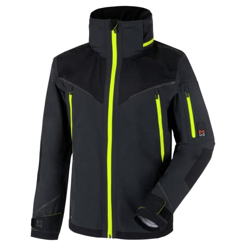 WÜRTH MODYF Winterjacke für Herren Hardshelljacke Performance in den Farben Anthrazit & Gelb – wetterfeste Jacke mit integrierter Kapuze – absolut wasserdicht -M von WÜRTH MODYF