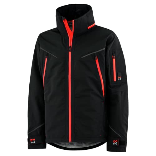 WÜRTH MODYF Winterjacke für Herren Hardshelljacke Performance in den Farben Schwarz & Rot – wetterfeste Jacke mit integrierter Kapuze – absolut wasserdicht -XL von WÜRTH MODYF