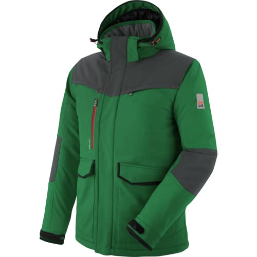 WÜRTH MODYF Winterjacke für Herren Softshelljacke Winter Stretch X in Grün – extra warme Jacke für die kalten Tage - wasserabweisend und winddicht - in der Größe XL von WÜRTH MODYF