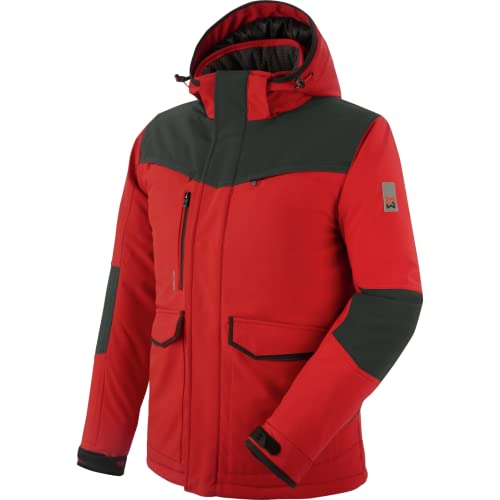 WÜRTH MODYF Winterjacke für Herren Softshelljacke Winter Stretch X in Rot – extra warme Jacke für die kalten Tage - wasserabweisend und winddicht - in der Größe 6XL von WÜRTH MODYF