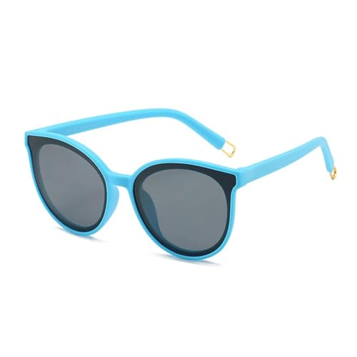 WUFANGBU Sonnenbrille Herren C3Blue Runde Polarisierte Kinder-Sonnenbrille Für Kinder Jungen Und Mädchen Uv-Spiegelschutz Im Freien von WUFANGBU