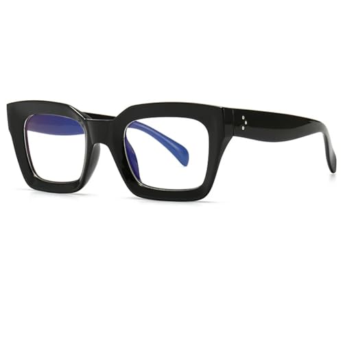 WUFANGBU Sonnenbrille Herren Coole Bunte Quadratische Sonnenbrille Für Damen Und Herren Vintage-Sonnenbrille Für Damen Einzigartige Flache Brillenfassungen Uv400 Schwarz-Klar von WUFANGBU