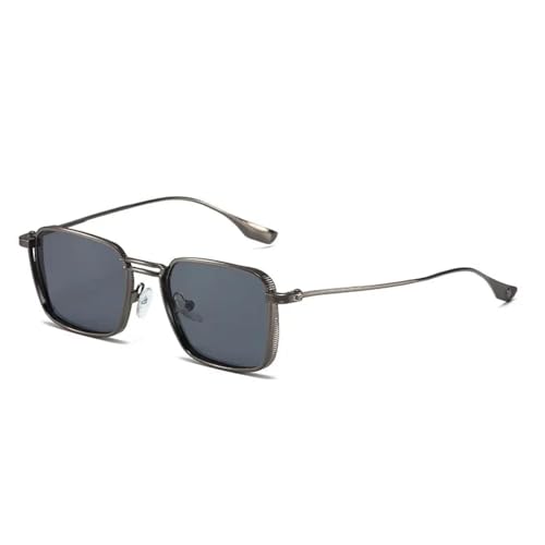 WUFANGBU Sonnenbrille Herren Fashion Square Punk Sonnenbrille Männer Frauen Vintage Metall Kleine Rahmen Sonnenbrille Für Männlich Weiblich Stilvolle Retro Rechteck Brillen C5 von WUFANGBU