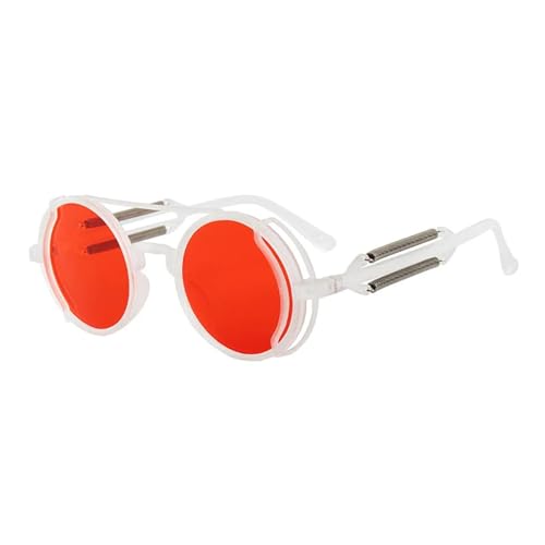 WUFANGBU Sonnenbrille Herren Klassische Gothic-Steampunk-Sonnenbrille Für Herren Und Damen Retro-Sonnenbrille Mit Rundem Pc-Rahmen 4 von WUFANGBU