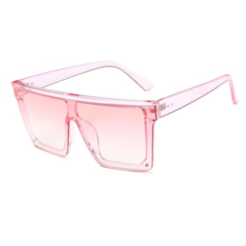 WUFANGBU Sonnenbrille Herren Klassische Quadratische Sonnenbrille Mit Flachem Oberteil Für Damen Violette Verspiegelung Farbtöne Pinkgradient von WUFANGBU