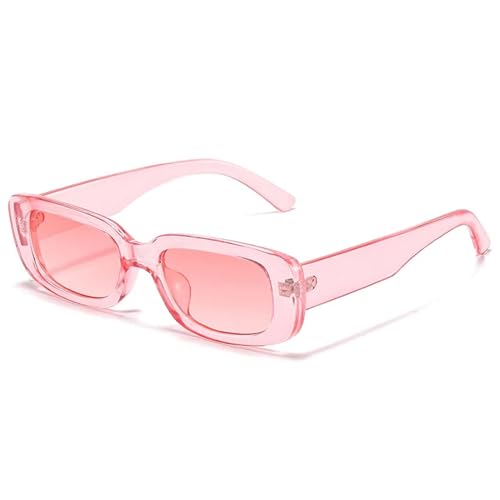 WUFANGBU Sonnenbrille Herren Kleine Quadratische Sonnenbrille Für Damen Kunststoffrahmen Farbverlaufssonnenbrille Weiblich Trendige Brille Uv400 C14Pink-Pink von WUFANGBU