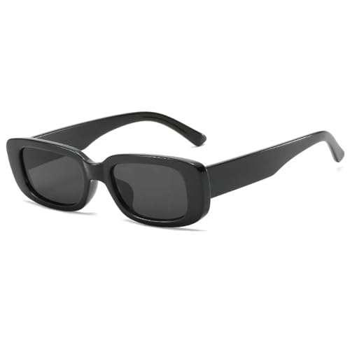 WUFANGBU Sonnenbrille Herren Kleine Quadratische Sonnenbrille Für Damen Kunststoffrahmen Farbverlaufssonnenbrille Weiblich Trendige Brille Uv400 C1Black-Black von WUFANGBU