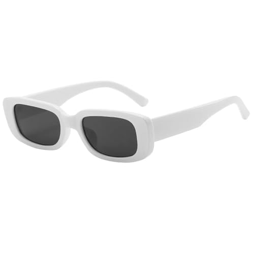 WUFANGBU Sonnenbrille Herren Kleine Quadratische Sonnenbrille Für Damen Kunststoffrahmen Farbverlaufssonnenbrille Weiblich Trendige Brille Uv400 C6 Weiß-Schwarz von WUFANGBU