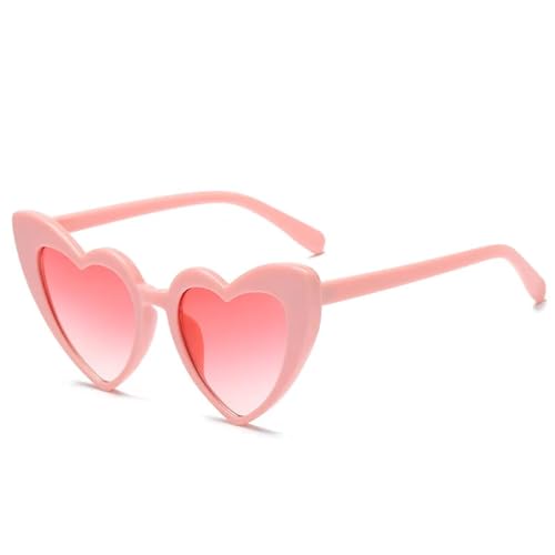 WUFANGBU Sonnenbrille Herren Metallscharnier Beliebte Herz Scharfe Damen Sonnenbrille Mode Bonbonfarben Brille Pinkpink von WUFANGBU