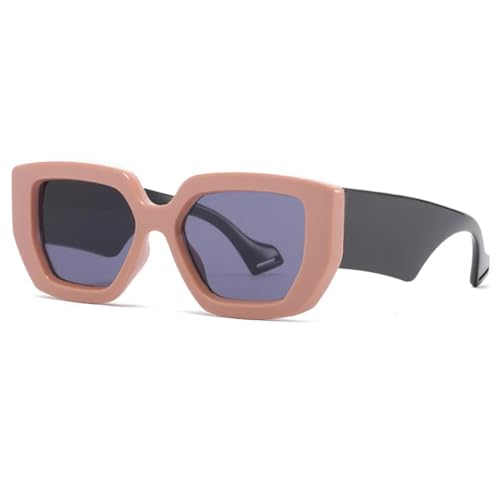 WUFANGBU Sonnenbrille Herren Mode Punk Quadratische Sonnenbrille Frauen Großen Rahmen Sonnenbrille Weibliche Shades Damen C3Pink-Schwarz von WUFANGBU