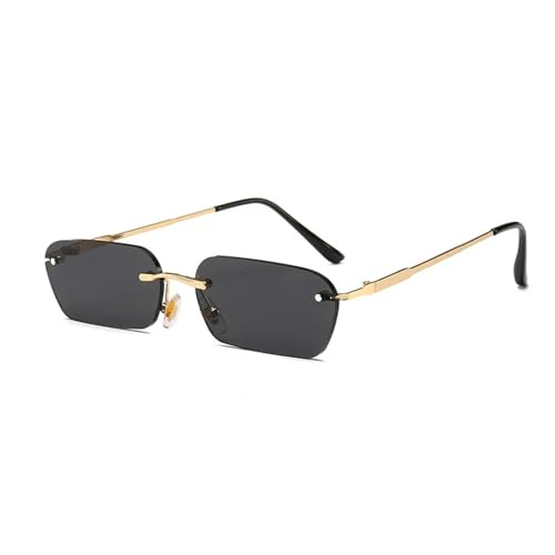 WUFANGBU Sonnenbrille Herren Mode-Sonnenbrillen Im Trend Klar Rot Blau Gelb Für Herren Rechteckige Farbtöne Uv400 Goldengrey von WUFANGBU