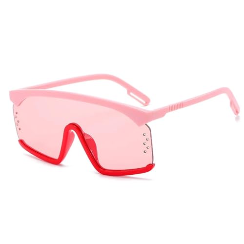 WUFANGBU Sonnenbrille Herren Mode Übergroße Sonnenbrille Frauen Quadratischen Stil Persönlichkeit Übertrieben Großen Rahmen Sonnenbrille Männer Vintage C2Pinkred-Pink von WUFANGBU