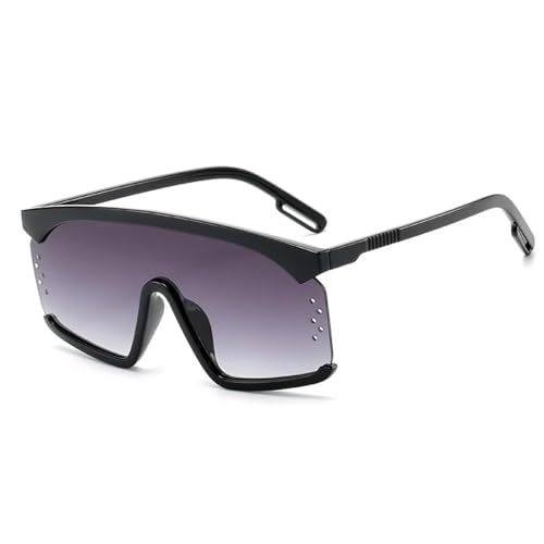 WUFANGBU Sonnenbrille Herren Mode Übergroße Sonnenbrille Frauen Quadratischen Stil Persönlichkeit Übertrieben Großen Rahmen Sonnenbrille Männer Vintage C3Schwarz-Grau von WUFANGBU