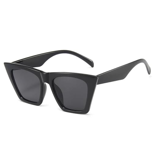 WUFANGBU Sonnenbrille Herren Modische Sonnenbrille Für Damen Modische Sonnenbrille Weibliche Trendfarben Braune Brillen Uv400 C1Black-Black von WUFANGBU