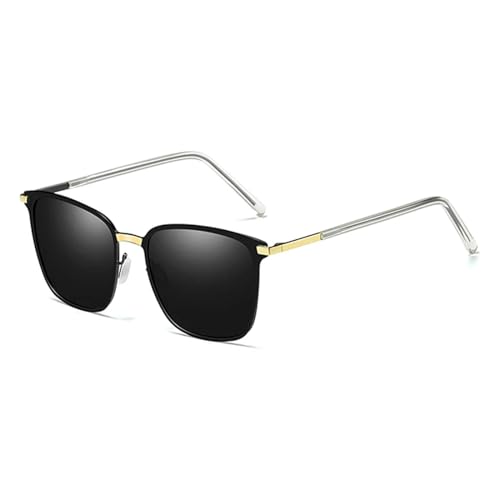 WUFANGBU Sonnenbrille Herren Polarisierte Quadratische Sonnenbrille Für Männer Und Frauen Retro-Aluminium-Sonnenbrille Uv-Schutz C3Gold von WUFANGBU