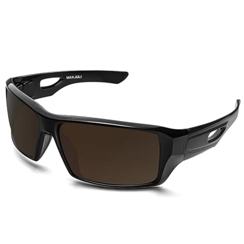 WUFANGBU Sonnenbrille Herren Polarisierte Rundum-Sonnenbrille Für Herren Und Damen Uv400-Schutz Sport-Sonnenbrille Zum Angeln Autofahren Braun von WUFANGBU