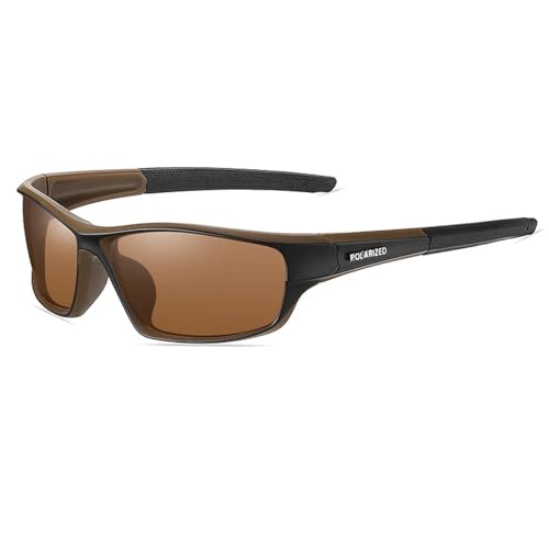 WUFANGBU Sonnenbrille Herren Polarisierte Sonnenbrille Für Herren Autofahren Sportbrille Vintage-Sonnenbrille Damen Herren Schattierungen Eyewea Schwarz Braun Braun von WUFANGBU