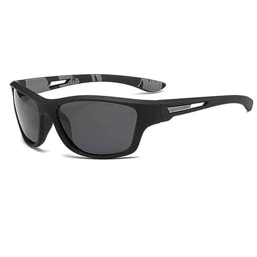 WUFANGBU Sonnenbrille Herren Polarisierte Sonnenbrille Für Herren Autofahren Sportbrille Vintage-Sonnenbrille Damen Herren Schattierungen Eyewea Schwarz von WUFANGBU