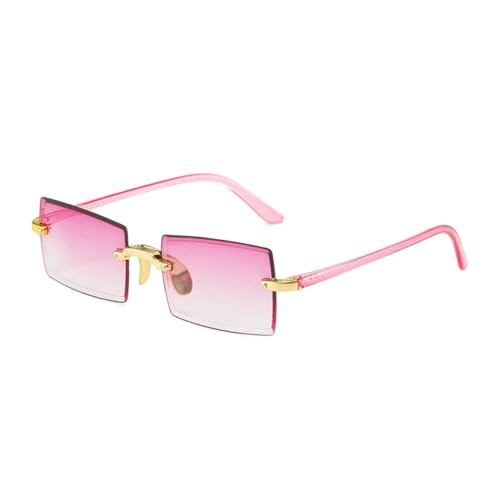 WUFANGBU Sonnenbrille Herren Randlose Sonnenbrille Rechteck Mode Beliebte Frauen Männer Shades Kleine Quadratische Sonnenbrille Für Weiblich Männlich Reisen Oculos 4 von WUFANGBU