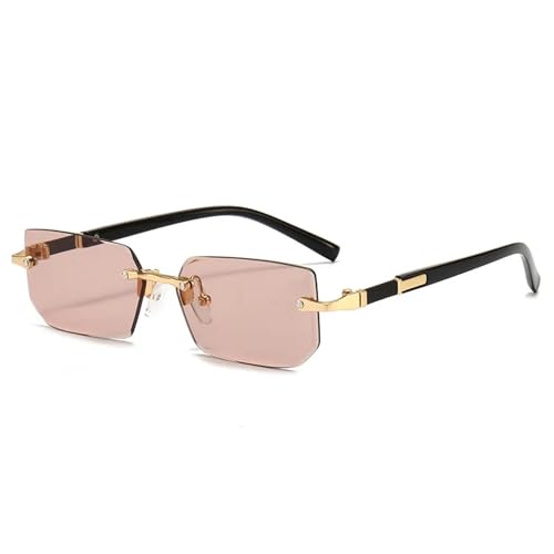 WUFANGBU Sonnenbrille Herren Randlose Sonnenbrille Rechteck Mode Beliebte Frauen Männer Shades Kleine Quadratische Sonnenbrille Für Weiblich Männlich Reisen Oculos 5 von WUFANGBU