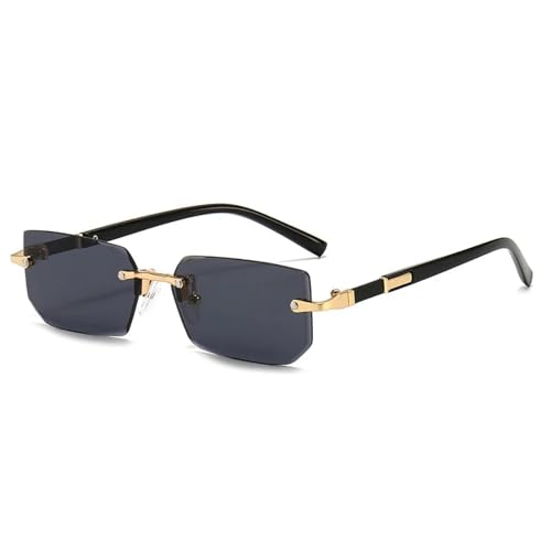 WUFANGBU Sonnenbrille Herren Randlose Sonnenbrille Rechteck Mode Beliebte Frauen Männer Shades Kleine Quadratische Sonnenbrille Für Weiblich Männlich Reisen Oculos 8 von WUFANGBU