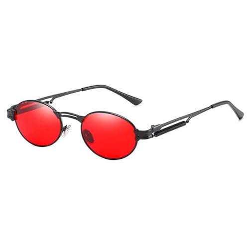 WUFANGBU Sonnenbrille Herren Retro Metal Punk Damen Sonnenbrille Leg Shades Herren C6Blackred von WUFANGBU