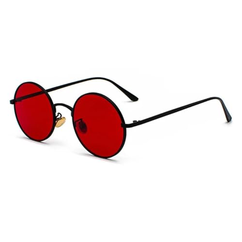 WUFANGBU Sonnenbrille Herren Runde Damen-Sonnenbrille Modisch Für Herren Dunkelgrün Uv400 Schwarz Rot von WUFANGBU