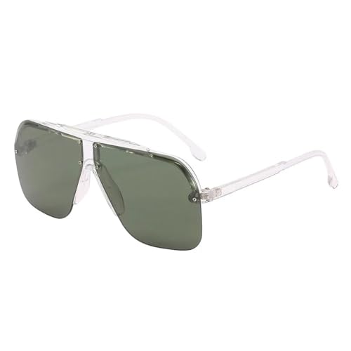 WUFANGBU Sonnenbrille Herren Sonnenbrille Damen Herren Trends Sonnenbrille Punk Shades Brillen Klar-Grün von WUFANGBU