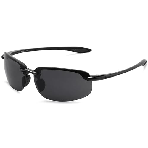 WUFANGBU Sonnenbrille Herren Sonnenbrille Herren Klassisch Mode Randlos Fahren Radfahren Wandern Damen Sport Material Uv400 C1Notpolgray von WUFANGBU