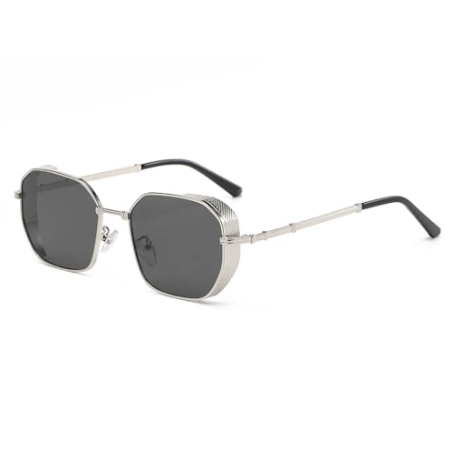 WUFANGBU Sonnenbrille Herren Sonnenbrille Mode Rechteck Retro Frauen Farbverlauf Design Metall Sonnenbrille Klassische Brillen Uv400 4 von WUFANGBU