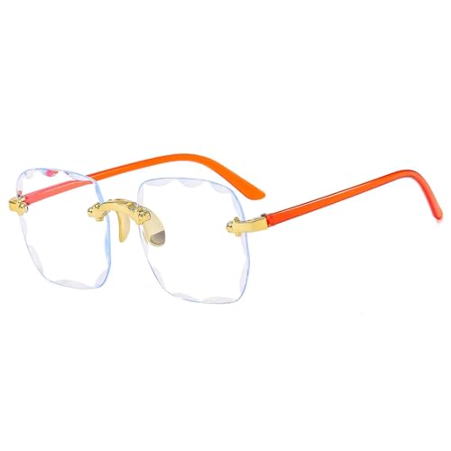 WUFANGBU Sonnenbrille Herren Transparente Computerbrille Damen Herren Licht Großer Rahmen Quadratische Brillen Brille Spektakel Brillen Orange von WUFANGBU