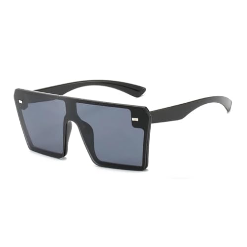 WUFANGBU Sonnenbrille Herren Übergroße Quadratische Sonnenbrille Für Damen Modisch Flache Oberseite Farbverlaufsbrille Für Herren Schwarz von WUFANGBU