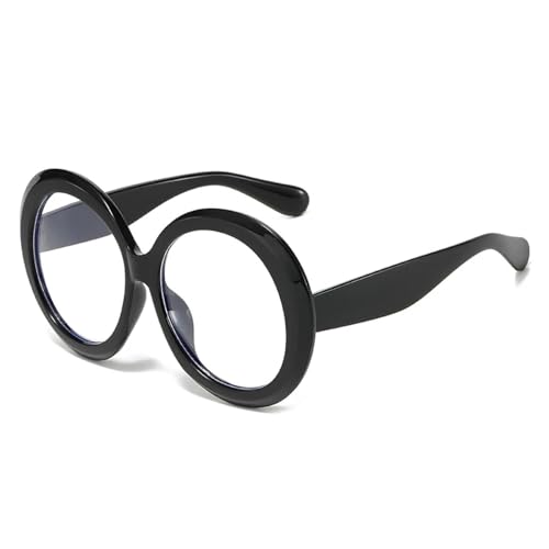 WUFANGBU Sonnenbrille Herren Übergroßer Runder Damen-Brillenrahmen In Bonbonfarbe Klarer Anti-Blaulicht-Brillenrahmen Für Herren Schwarz von WUFANGBU