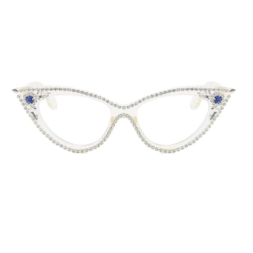 WUFANGBU Sonnenbrille Herren Vintage Diamant Brille Frauen Transparente Linse Brillen Weibliche Brillengestelle C8Clear von WUFANGBU