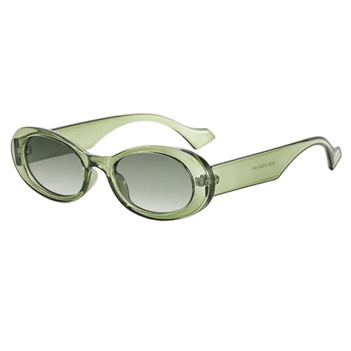 WUFANGBU Sonnenbrille Herren Vintage Ovale Sonnenbrille Damen Kleiner Rahmen Sonnenbrille Weiblich Retro Rund Uv400 C8Green-Green von WUFANGBU