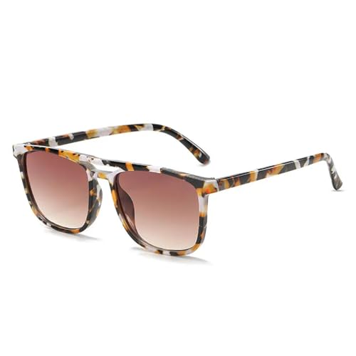 WUFANGBU Sonnenbrille Herren Vintage Quadratische Sonnenbrille Frauen Männer Mode Sonnenbrille Damen Verlaufsgläser Übergroße Brillen C8 von WUFANGBU