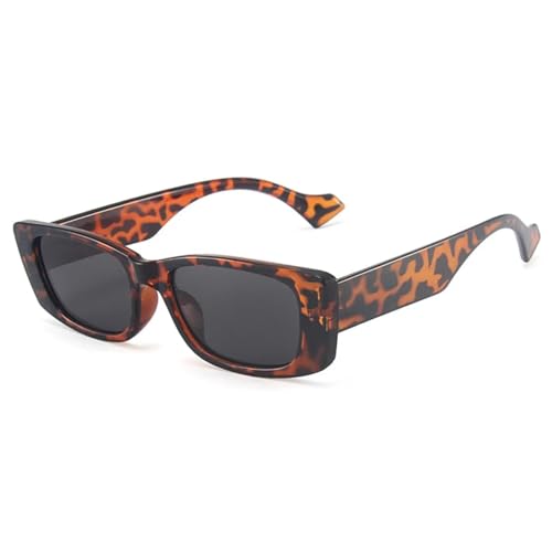 WUFANGBU Sonnenbrille Herren Vintage Rechteckige Sonnenbrille Damen Retro Punk Quadratische Sonnenbrille Herren Fashion Shades Brillen Uv400 C7Leopard-Schwarz von WUFANGBU