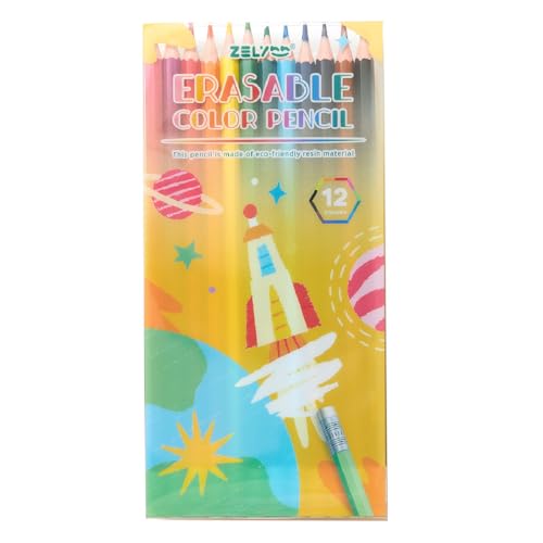 12-teiliges radierbares Buntstiftset für Kinder, leicht zu reinigen und nicht leicht zu brechen, geeignet für Schule und Party 12-teiliges radierbares Buntstiftset für Kinder, leicht zu reinigen und nicht leicht zu brechen, geeignet für Schule und Party von WUFKOP