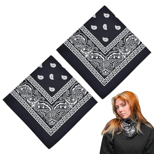 2 Paisley-Schals (schwarz), Kopfbedeckungen/Haartücher, Halstücher, Stirnbänder von WUFKOP