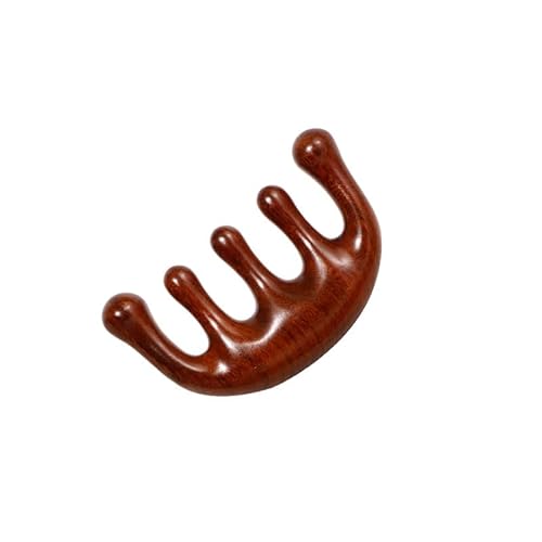 Kopfmassagebürste aus Holz, Kopfmassagekamm, Sauerstoffmassagegerät, antistatischer Holzkamm, breitzinkiges Kopfmassagegerät, für Männer und Frauen geeignet von WUFKOP