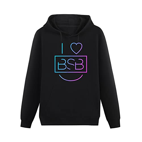 WUGUI Backstreet Boys I Heart BSB Mens Black Hoodie Printed Pullover Sweatshirt 3XL von WUGUI