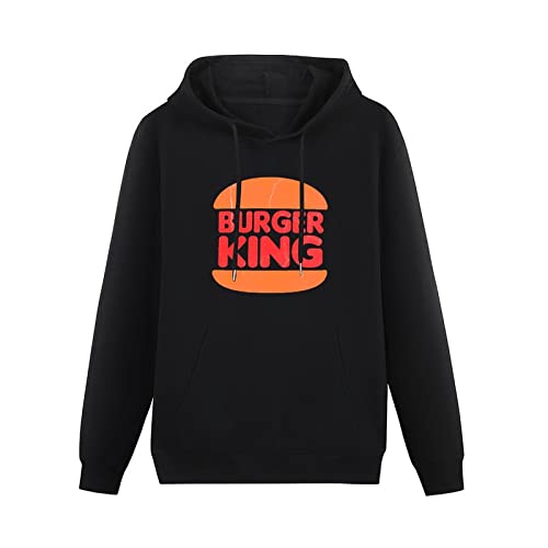 WUGUI Burger King Throwback Worn Look Mens Black Hoodie Sweatshirt S von WUGUI