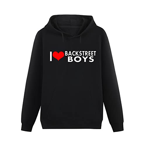 WUGUI I Love Backstreet Boys Streetwear BSB Mens Black Hoodie Printed Pullover Sweatshirt XL von WUGUI