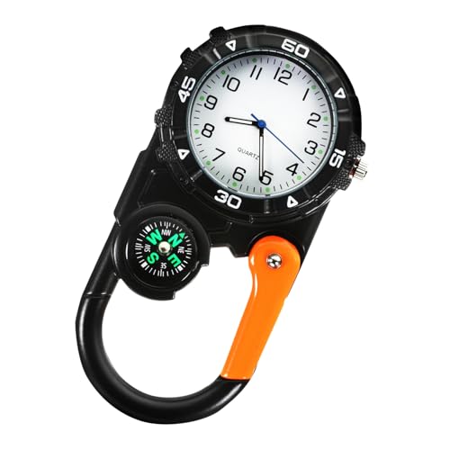 WUIOWPPIC Carabiner Watch Luminous Clip on Quartz Watch Compass Taschenuhr Mit Karabiner,Uhr mit kompass,Leuchtende Analog Quarzuhr Uhr Herren Damen Outdoor von WUIOWPPIC