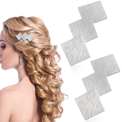 2 Stück Französische Haarspangen, Damen Haarspange, Dutt Haarspange Metall Haarhalter Clips Dekorativer Haarschmuck für Frauen und Mädchen (Silber3) von WUISOLQP