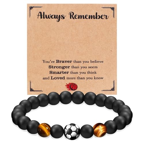 Fussball Armband Geschenke Jungen Fußball Armband für Junge Teenager Fußball Geschenke für Sohn Teenager Enkel Neffe Bruder 5 6 7 8 9 10 11 12 jahre Geburtstagsgeschenk Freundschaftsarmband von WUISOLQP